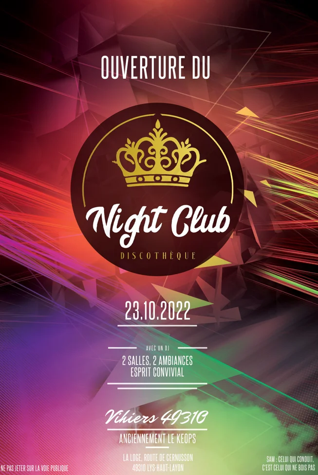 Flyer soirée night club graphiste Anjou
